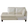 Faux Leather Living Room Set, 3 Piece Set, Pearl White