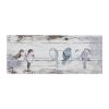 Hand Painted Perched Bird Wood Plank Panel Wall Decor, 30" x 12"
