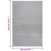 Shaggy Rug, 113.9" x 94.5", Polyester, Gray