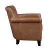Traditional Leather Accent Chair, Nail head Trim, Brown
