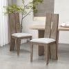 High Back Wood and PU Leather Dining Chairs, Set of 2