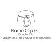 Slant Chandelier Lampshade with Flame Clip, Set of 6, White