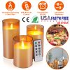 Flameless Pillar Candles w/Remote, Battery Operated, 3 Pieces