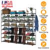 8-Tier 4-Row Shoe Organizer Rack for 56 Pairs, Black Metal