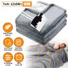 Heated Fleece Blanket, 10 Levels, Twin, Full or Queen, Grey