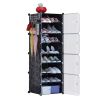 8-Tier Stackable Shoe Organizer Rack with Transparent Doors