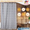 Waterproof Shower Curtain, 70" x 70”, Gray/White Geometric Print