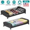 Under Bed Storage Container with Clear Lid, 360° Wheels, Black