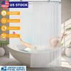Shower Curtain Liner, Waterproof, 12 hooks, 70" x 70", White