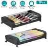 Under Bed Storage Container with Clear Lid, 360° Wheels, Black