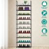 10-Tier Space-Saving Shoe Rack for 25-30 Pair, Black