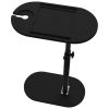 C-Shaped Bathtub Tray Side Table, 360° Rotatable Desktop