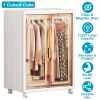 Small Wardrobe Closet on Wheels, 1 or 4 Cubes, White Sides/Clear Door
