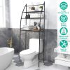 3-Tier Freestanding Over the Toilet Storage Shelf, Black or White