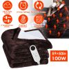Electric Flannel Heated Blanket with 6 Heat Settings, 59" x 50"