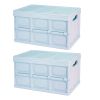 Collapsible Storage Bins With Lid, Stackable, 15 Gallon, 2 Pieces, 3 Colors