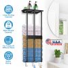Towel Rack Storage Shelf, Wall Mounted, Black