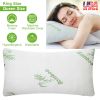 Bamboo Memory Foam Bed Pillow, Hypoallergenic W/ Washable Cover, Queen