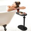 C-Shaped Bathtub Tray Side Table, 360° Rotatable Desktop