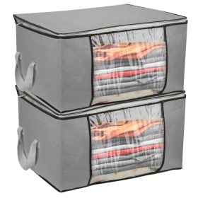 Foldable Fabric Storage Bag with Clear Window, 2 Colors (Option: Grey  GPCT2299)