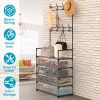3-in-1 Entryway Hall Tree, 5-Tier, Black or White