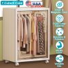 Small Wardrobe Closet on Wheels, 1 or 4 Cubes, White Sides/Clear Door