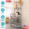 3-in-1 Entryway Hall Tree, 5-Tier, Black or White