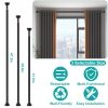 Adjustable Tension Curtain / Shower Rod, Stainless Steel, Black