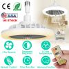 Dimmable Ceiling Fan Light With Remote Control,  9.44", 3 Speeds, Gray or White
