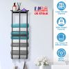Towel Rack Storage Shelf, Wall Mounted, Black