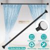 Adjustable Tension Curtain / Shower Rod, Stainless Steel, Black