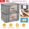 Foldable Fabric Storage Bag with Clear Window, 2 Colors