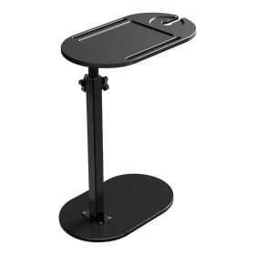 C-Shaped Bathtub Tray Side Table, 360° Rotatable Desktop (Option: Black  GPCT4682)