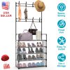 3-in-1 Entryway Hall Tree, 5-Tier, Black or White
