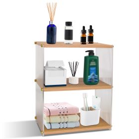 Acrylic Countertop Storage Organizer, 3 Tier, White or Burlywood (Option: ORGanizer Burlywood  GPCT4907)