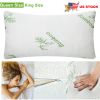 Bamboo Memory Foam Bed Pillow, Hypoallergenic W/ Washable Cover, Queen