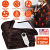 Electric Flannel Heated Blanket with 6 Heat Settings, 59" x 50"