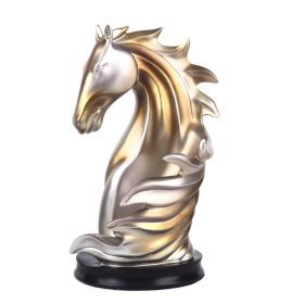 Horse Bust Wine Holder, 12" High, 3 Color Finishes (Color: Silver Gold)
