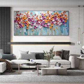 Hand Painted Abstract Colorful BoHo Oil Painting on Canvas, 7 Sizes (Style: 01, size: 60x120cm)