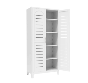 2 Door Metal Sideboard Cabinet, 2 Styles, 35.5" x 71", White (Attribute: White3)