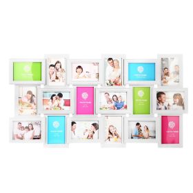 18 Picture Collage Display, 35" x 18.3", Black or White Frame (Color: White)