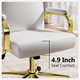 Leather High Back Executive Office Chair, White or Pink (Color: pink)