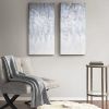 Heavily Embellished Canvas Wall Art Set, 2 Piece Set, 15" x 30", Grey/White