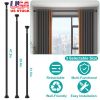 Adjustable Tension Curtain / Shower Rod, Stainless Steel, Black