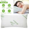 Bamboo Memory Foam Bed Pillow, Hypoallergenic W/ Washable Cover, Queen