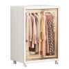 Small Wardrobe Closet on Wheels, 1 or 4 Cubes, White Sides/Clear Door