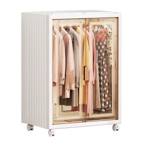 Small Wardrobe Closet on Wheels, 1 or 4 Cubes, White Sides/Clear Door (Option: Clear 1Cube  GPCT4863)