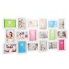18 Picture Collage Display, 35" x 18.3", Black or White Frame