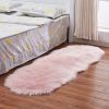 Wool Long Fur Bedroom Accent Rug, 23.62" x 70.87", 3 Colors