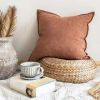 Linen Accent Throw Pillow Covers;  18" x 18", Various Colors